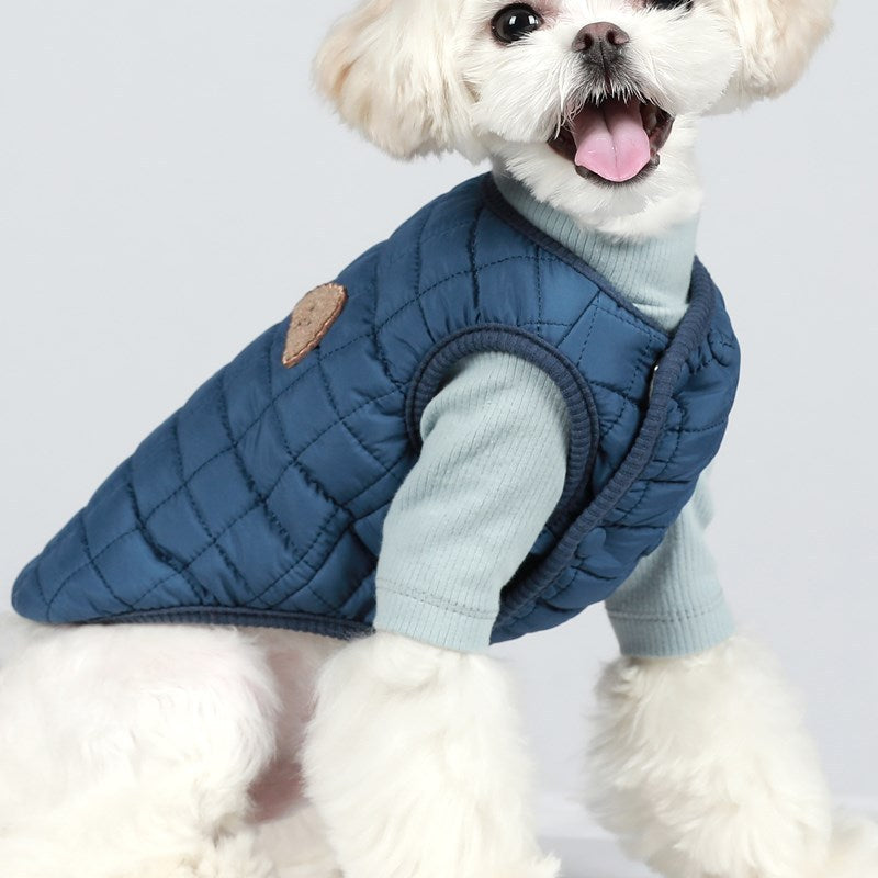 Elevate Your Pet's Style with the Pet Vest Double Breasted Quilted Cotton Coat